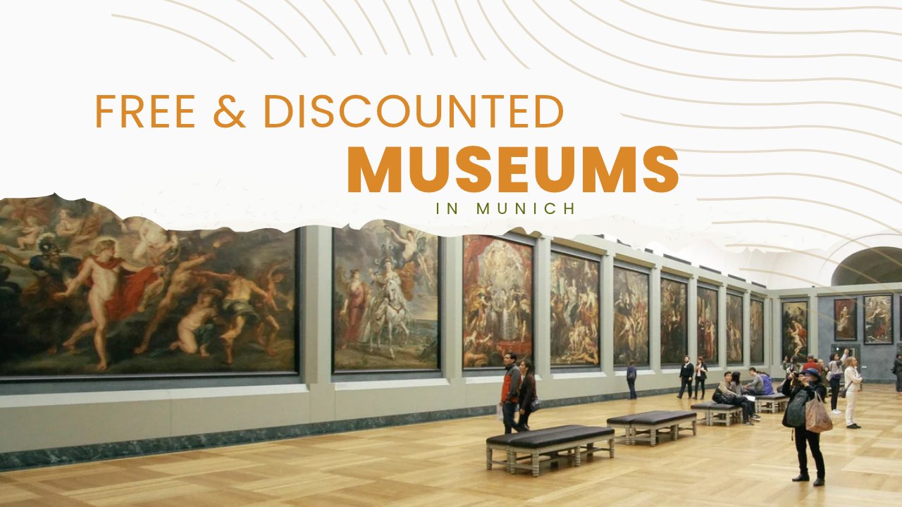 Free and discounted museums in Munich: visitors in a gallery of large paintings